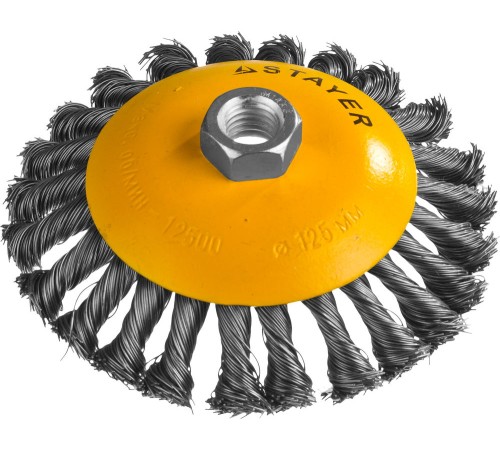 STAYER Ø 125 мм, щетка коническая для УШМ 35135-125 Профессионал STAYER Ø 125 мм, щетка коническая для УШМ 35135-125 Профессионал