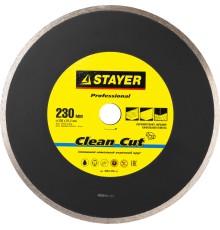 STAYER Clean Cut, 230 мм, (22.2 мм, 5 х 2.4 мм), сплошной алмазный диск, Professional (3664-230)