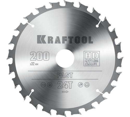 KRAFTOOL Fast, 200 х 32 мм, 24Т, пильный диск по дереву (36950-200-32) KRAFTOOL Fast, 200 х 32 мм, 24Т, пильный диск по дереву (36950-200-32)