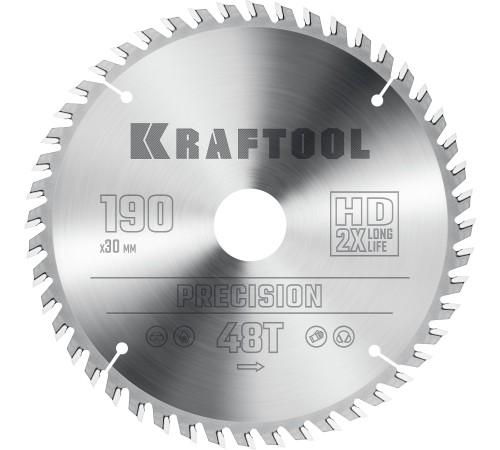 KRAFTOOL Precision, 190 х 30 мм, 48Т, пильный диск по дереву (36952-190-30) KRAFTOOL Precision, 190 х 30 мм, 48Т, пильный диск по дереву (36952-190-30)