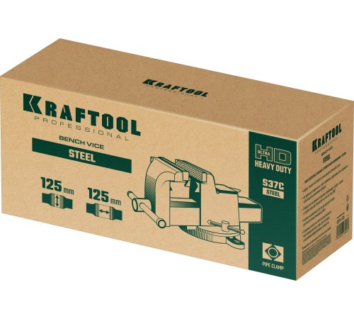 KRAFTOOL Steel, 125 мм, стальные слесарные тиски (32701-125) KRAFTOOL Steel, 125 мм, стальные слесарные тиски (32701-125)