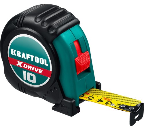 KRAFTOOL 10 м х 25 мм, ударостойкий обрезиненный корпус, рулетка X-Drive 34122-10 KRAFTOOL 10 м х 25 мм, ударостойкий обрезиненный корпус, рулетка X-Drive 34122-10