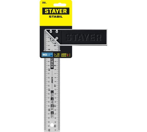STAYER 250 мм, столярный угольник, Professional (3431-25)