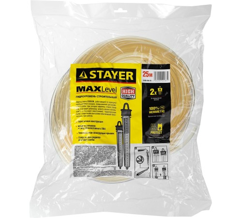 STAYER 25 м х 6 мм, гидроуровень строительный MAXLevel 3486-06-25 Master STAYER 25 м х 6 мм, гидроуровень строительный MAXLevel 3486-06-25 Master