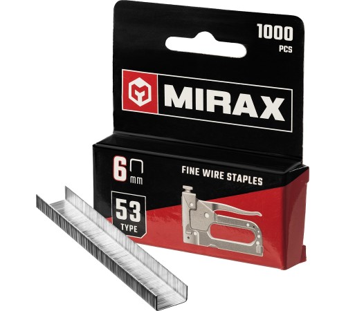 MIRAX скобы тип 53, 6 мм, скобы для степлера тонкие 3153-06 MIRAX скобы тип 53, 6 мм, скобы для степлера тонкие 3153-06