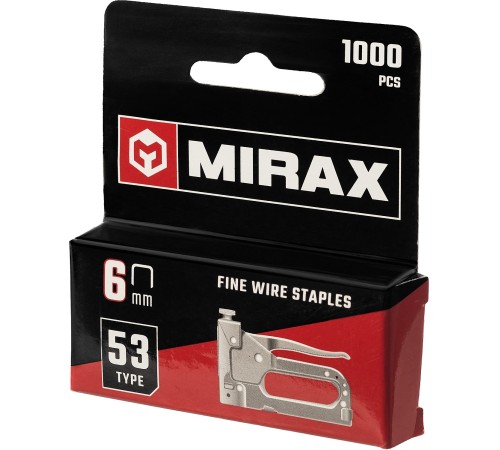 MIRAX скобы тип 53, 6 мм, скобы для степлера тонкие 3153-06 MIRAX скобы тип 53, 6 мм, скобы для степлера тонкие 3153-06