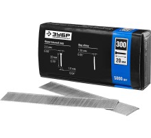 ЗУБР тип 18GA (47/300/F) 20 мм, 5000 шт, гвозди для нейлера, Профессионал (31830-20)