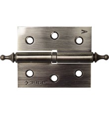 ЗУБР 75 х 63 х 2.5 мм, разъемная, левая, цвет старая латунь (AB), 2 ш, карточная петля (37605-075-5L)