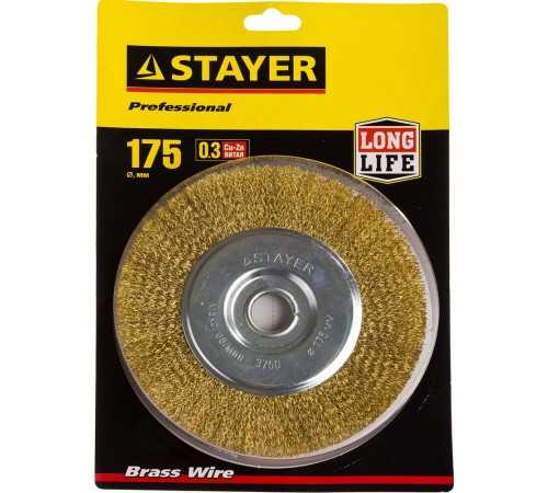 STAYER Ø 175 мм, щетка дисковая для УШМ 35122-175 STAYER Ø 175 мм, щетка дисковая для УШМ 35122-175