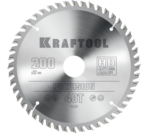 KRAFTOOL Precision, 200 х 32 мм, 48Т, пильный диск по дереву (36952-200-32) KRAFTOOL Precision, 200 х 32 мм, 48Т, пильный диск по дереву (36952-200-32)