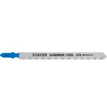 STAYER T318A, 2 шт, 110 мм / 1.2 мм, T-хвост., HSS сталь, по металлу 1-3 мм, по алюмин. профилям до 65 мм, полотна для лобзика (159951-1.2) STAYER T318A, 2 шт, 110 мм / 1.2 мм, T-хвост., HSS сталь, по металлу 1-3 мм, по алюмин. профилям до 65 мм, полотна для лобзика (159951-1.2)