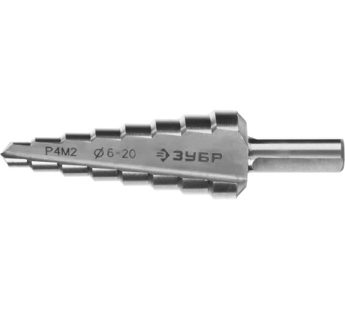 ЗУБР 6-20 мм, 8 ступеней, Р4М2 сверло ступенчатое 29665-6-20-8