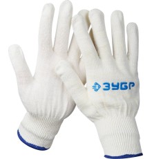 ЗУБР КОМФОРТ, L-XL, х/б перчатки без покрытия, 13 класс, Профессионал (11450-XL)
