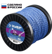 ЗУБР ВИТОЙ КВАДРАТ, 2.4 мм, 350 м, леска для триммера, Профессионал (71035-2.4) ЗУБР ВИТОЙ КВАДРАТ, 2.4 мм, 350 м, леска для триммера, Профессионал (71035-2.4)