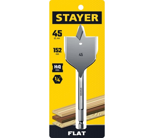 STAYER d=45 мм, сверло по дереву перовое 2950-45_z01 Master