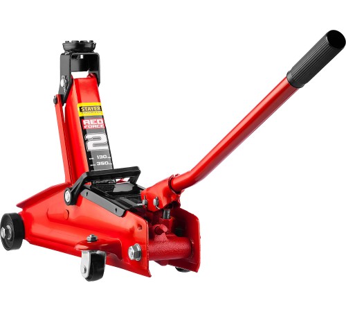 STAYER 2т, 130-350 мм, домкрат гидравлический подкатной в кейсе RED FORCE 43153-2-K STAYER 2т, 130-350 мм, домкрат гидравлический подкатной в кейсе RED FORCE 43153-2-K