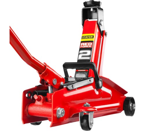 STAYER 2т, 130-350 мм, домкрат гидравлический подкатной в кейсе RED FORCE 43153-2-K STAYER 2т, 130-350 мм, домкрат гидравлический подкатной в кейсе RED FORCE 43153-2-K