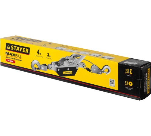 STAYER 4 т, 3 м, лебедка ручная рычажная MAXPull 4310-4 STAYER 4 т, 3 м, лебедка ручная рычажная MAXPull 4310-4