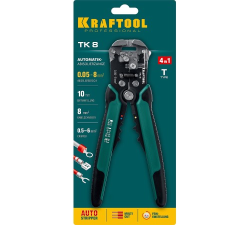 KRAFTOOL 0.05-8 мм², стриппер автоматический многофункциональный TK-8 22637 KRAFTOOL 0.05-8 мм², стриппер автоматический многофункциональный TK-8 22637