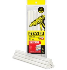 STAYER Universal, 11 х 200 мм, 6 шт, прозрачные, универсальные клеевые стержни, Professional (2-06821-T-S06) STAYER Universal, 11 х 200 мм, 6 шт, прозрачные, универсальные клеевые стержни, Professional (2-06821-T-S06)
