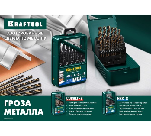 KRAFTOOL Ø 8 х 117 мм, HSS-Co (8%), класс A, сверло по металлу 29656-8 Pro