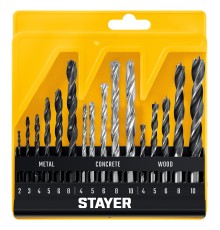 STAYER Combi 16 предметов, набор комбинированных сверл (29720-H16)