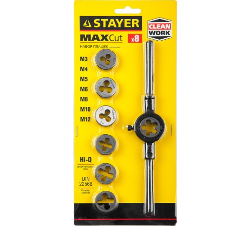 STAYER 8 предметов, набор плашек и плашкодержатель MASTER 28015-H8_z01 STAYER 8 предметов, набор плашек и плашкодержатель MASTER 28015-H8_z01