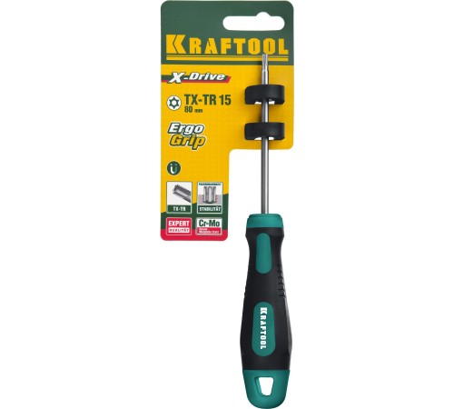 KRAFTOOL TX HOLE 15х80 мм, отвертка слесарная 250077-15-080 KRAFTOOL TX HOLE 15х80 мм, отвертка слесарная 250077-15-080