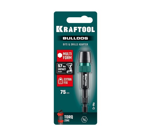 KRAFTOOL BULLDOG, 75 мм, адаптер с жесткой автоматической фиксацией для шуруповертов (26785-75) KRAFTOOL BULLDOG, 75 мм, адаптер с жесткой автоматической фиксацией для шуруповертов (26785-75)