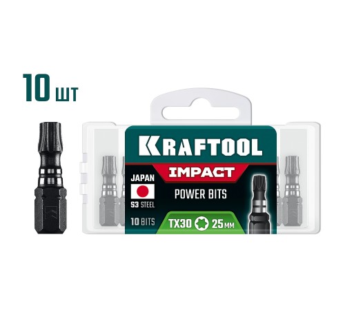 KRAFTOOL Impact TX 30, 25 мм, 10 шт, ударные биты (26195-30-25-S10) KRAFTOOL Impact TX 30, 25 мм, 10 шт, ударные биты (26195-30-25-S10)