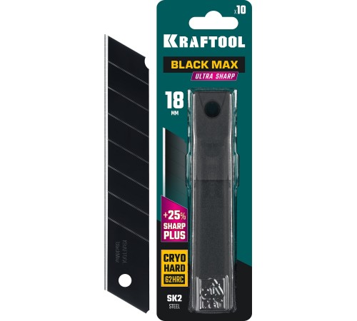KRAFTOOL 18 мм, 10 шт, лезвия сегментированные BM-18 09602-18-S10 KRAFTOOL 18 мм, 10 шт, лезвия сегментированные BM-18 09602-18-S10