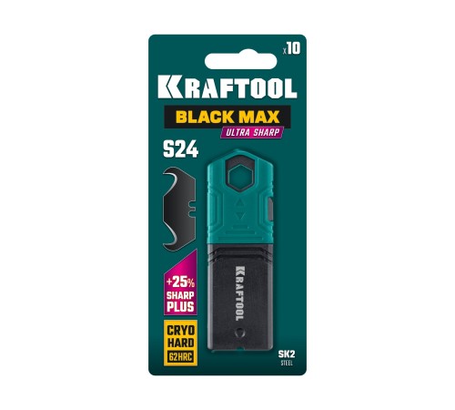 KRAFTOOL BlackMax-S24, 10 шт, крюковидные лезвия (09628-S10) KRAFTOOL BlackMax-S24, 10 шт, крюковидные лезвия (09628-S10)