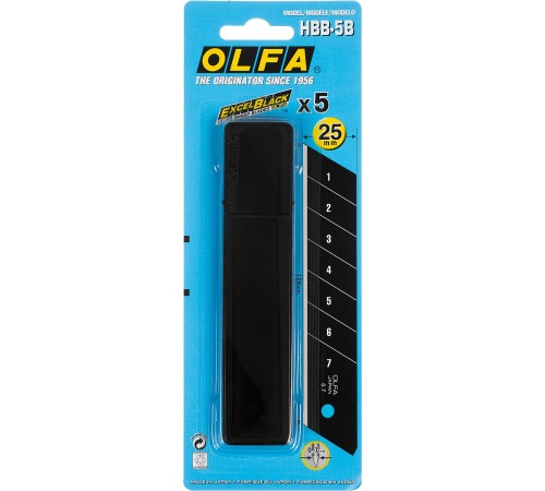 OLFA 25 мм, 5 шт., лезвия сегментированные OL-HBB-5B OLFA 25 мм, 5 шт., лезвия сегментированные OL-HBB-5B