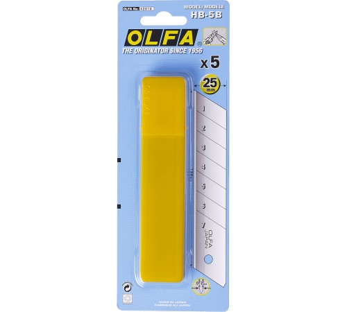 OLFA 25 мм, 5 шт., лезвия сегментированные OL-HB-5B OLFA 25 мм, 5 шт., лезвия сегментированные OL-HB-5B