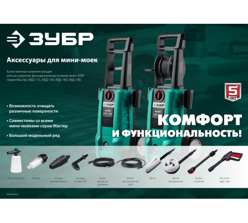 ЗУБР для пистолета МИГ-180, 5 м, шланг высокого давления (70411-180-5)