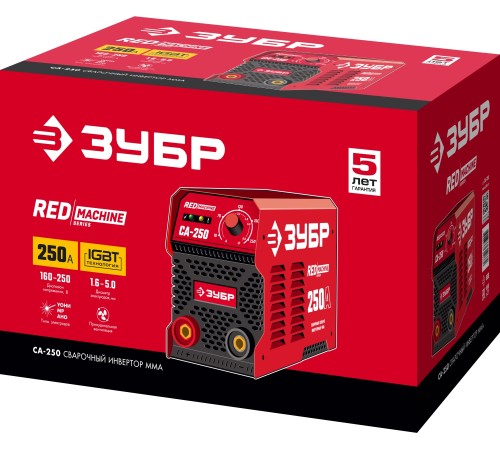 ЗУБР 250 А, MMA, сварочный аппарат, инверторный СА-250 Мастер