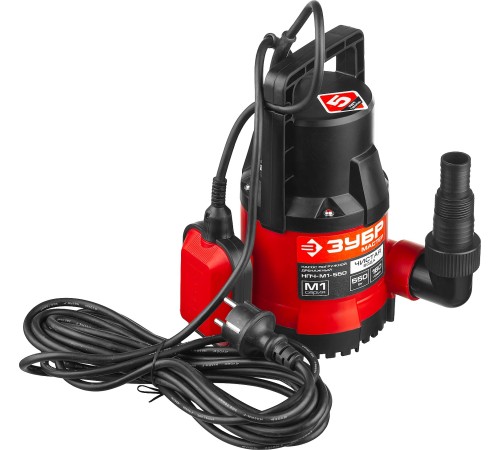 ЗУБР 550 Вт, 160 л/мин, насос погружной дренажный для чистой воды НПЧ-М1-550