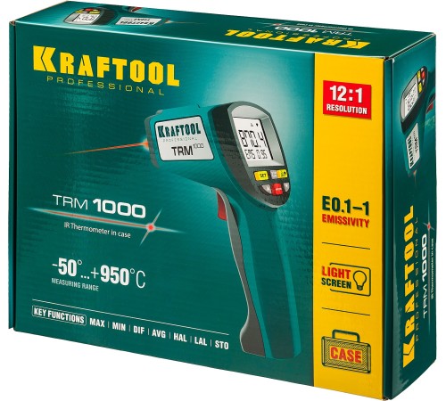 KRAFTOOL -50°С +950°С, пирометр инфракрасный TRM-1000 45703-950 KRAFTOOL -50°С +950°С, пирометр инфракрасный TRM-1000 45703-950