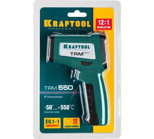 KRAFTOOL -50°С +550°С, пирометр инфракрасный TRM-550 45705-550 KRAFTOOL -50°С +550°С, пирометр инфракрасный TRM-550 45705-550