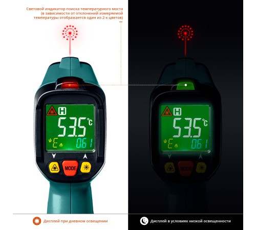 KRAFTOOL -50°С +550°С, пирометр инфракрасный TRM-550 45705-550 KRAFTOOL -50°С +550°С, пирометр инфракрасный TRM-550 45705-550