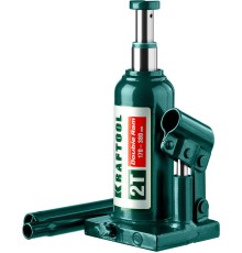 KRAFTOOL DOUBLE RAM, 2 т, 170 - 380 мм, с увеличенным подъемом, двухштоковый бутылочный домкрат (43463-2)