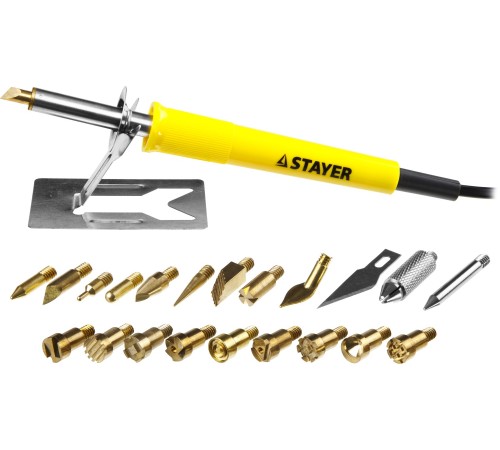 STAYER 30 Вт, 20 насадок, прибор для выжигания 3 в 1 45227 STAYER 30 Вт, 20 насадок, прибор для выжигания 3 в 1 45227
