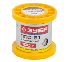 ЗУБР 100 г, 1 мм, трубка, ПОС 61, припой (55450-100-10C) ЗУБР 100 г, 1 мм, трубка, ПОС 61, припой (55450-100-10C)