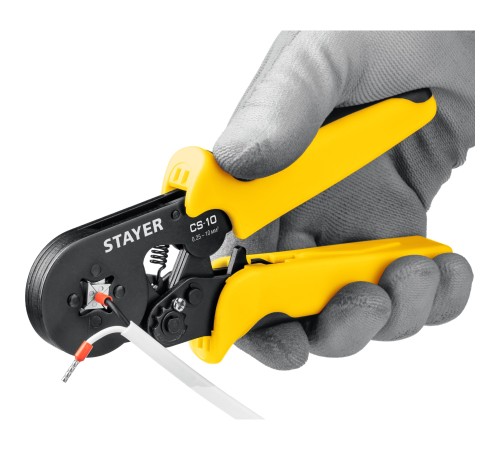 STAYER 0.25-10 мм², для втулочных наконечников, пресс-клещи CS-10 44447 Professional