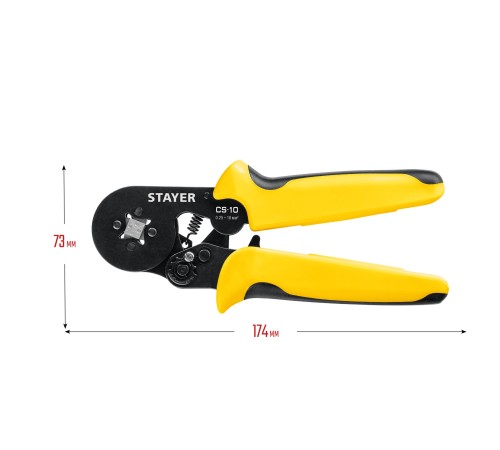 STAYER 0.25-10 мм², для втулочных наконечников, пресс-клещи CS-10 44447 Professional