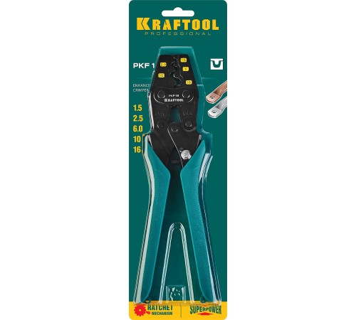 KRAFTOOL для медных наконечников и гильз, усиленные пресс-клещи PKF-16 45466 KRAFTOOL для медных наконечников и гильз, усиленные пресс-клещи PKF-16 45466