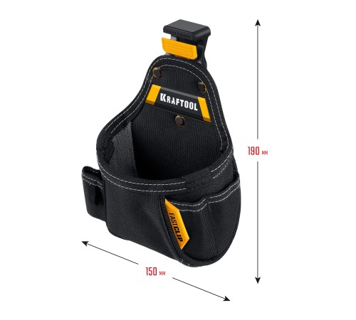 KRAFTOOL KP-5 с быстросъёмным креплением FastClip, 5 карманов и петель, 150 х 190 мм, поясная сумка (38778)