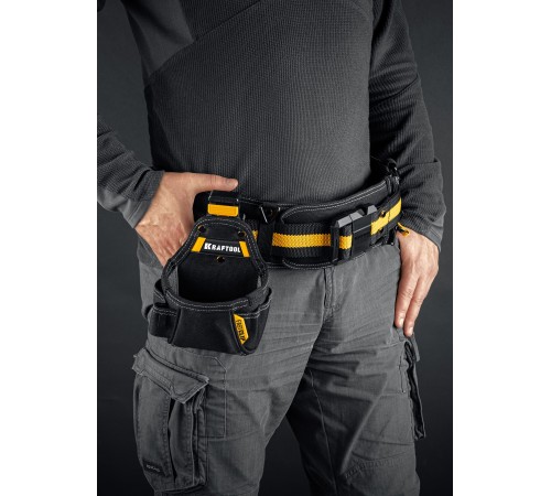 KRAFTOOL KP-5 с быстросъёмным креплением FastClip, 5 карманов и петель, 150 х 190 мм, поясная сумка (38778)