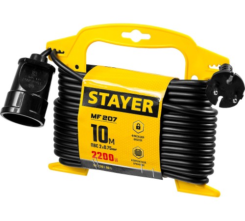 STAYER 10 м, 2200 Вт, удлинитель электрический силовой 55014-10_z01 STAYER 10 м, 2200 Вт, удлинитель электрический силовой 55014-10_z01