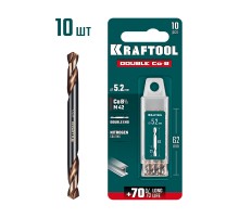 KRAFTOOL DOUBLE Сo-8 5.2х62мм, Сверло двухстороннее по металлу, сталь M42(+8%Co), класс А (29654-5.2-10) KRAFTOOL DOUBLE Сo-8 5.2х62мм, Сверло двухстороннее по металлу, сталь M42(+8%Co), класс А (29654-5.2-10)